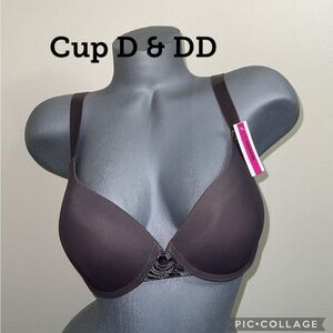 Comfort Fit Push Up Light Padded T- Shirt 3 Hooks Bra Full Covered Underwire.